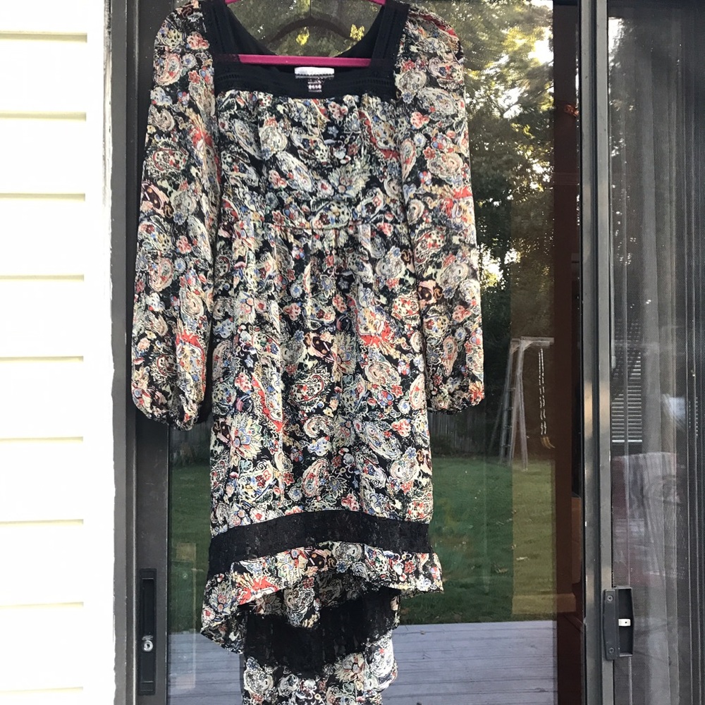 Band of Gypsies xs or small midi Boho dress w/lace